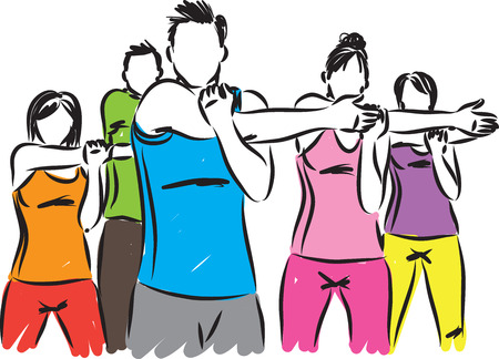 fitness people work out vector illustrationのイラスト素材