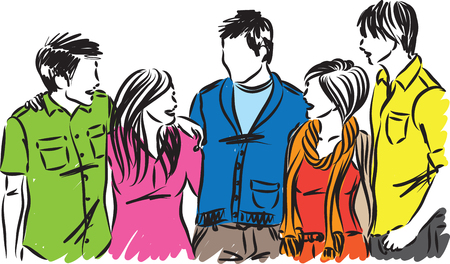 friends together  illustrationのイラスト素材