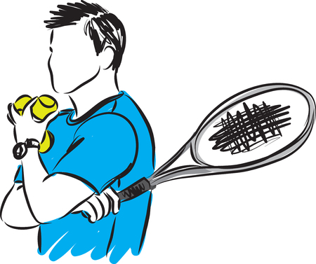 TENNIS PLAYER VECTOR ILLUSTRATIONのイラスト素材