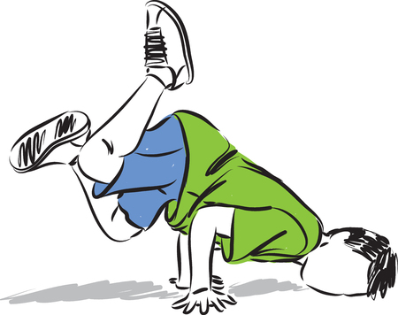 child dancing hip hop vector illustrationのイラスト素材