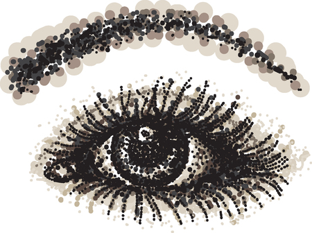 EYE DOTS ART VECTOR ILLUSTRATIONのイラスト素材