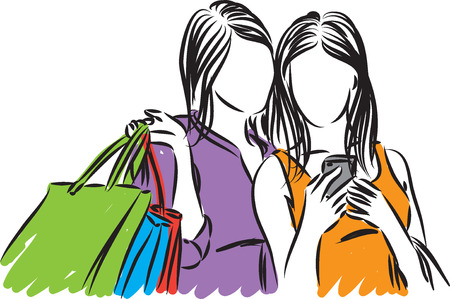 friends taking picture cellphone vector illustrationのイラスト素材