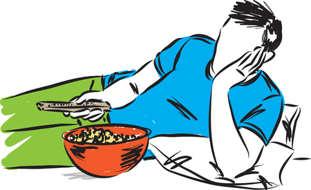 BORED MAN VECTOR ILLUSTRATIONのイラスト素材