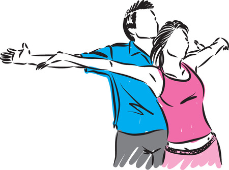 freedom couple concept illustration isolated on whiteのイラスト素材