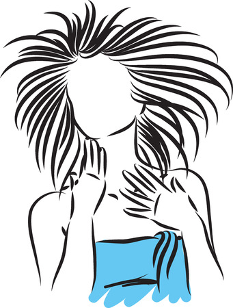 woman skin and hair care vector illustrationのイラスト素材