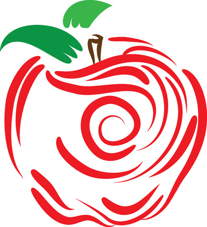 APPLE BRUSH STROKE vector illustrationのイラスト素材