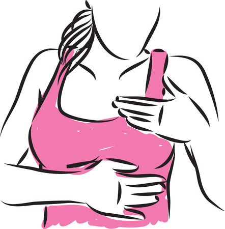 WOMAN BREAST EXAMEN vector illusrationのイラスト素材