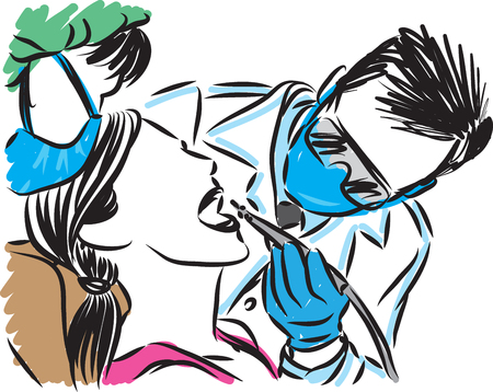PATIENT WITH DENTIST VECTOR ILLUSTRATIONのイラスト素材