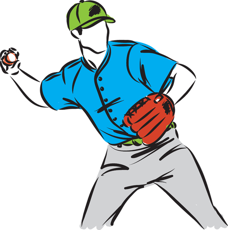baseball player man vector illustrationのイラスト素材