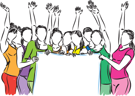 fitness women wiith white sheet of paper vector illustrationのイラスト素材