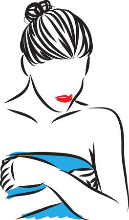 skin care woman pretty vector illustrationのイラスト素材