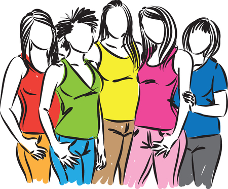 group of woman together vector illustrationのイラスト素材