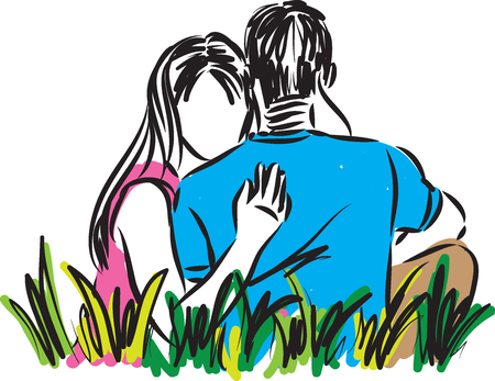 couple in love vector illustrationのイラスト素材