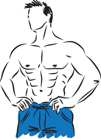 fitness man modeling vector illustrationのイラスト素材