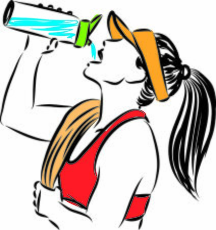 thirsty fitness woman vector illustrationのイラスト素材