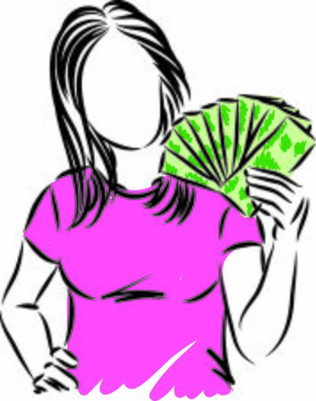 woman with money concept vector illustrationのイラスト素材