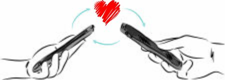 man and woman texting for st.Valentin vector illustrationのイラスト素材