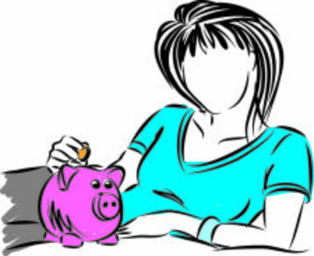 saving money concept woman vector illustrationのイラスト素材