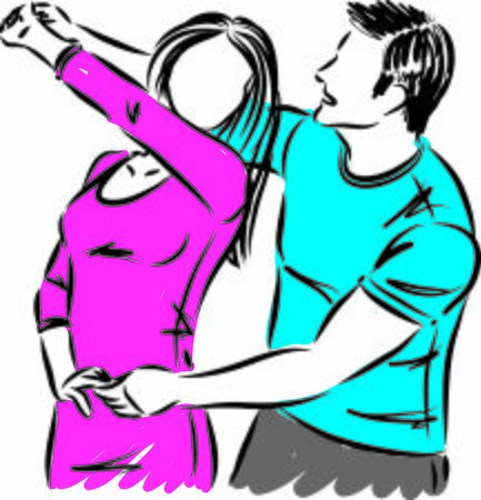 romantic couple dancing vector illustrationのイラスト素材