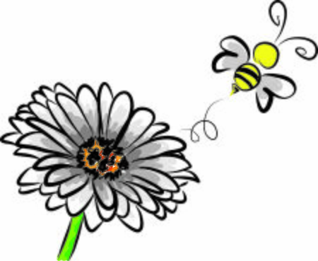flower and bee spring concept vector illustrationのイラスト素材