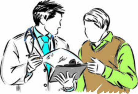 doctor with man patient vector illustrationのイラスト素材