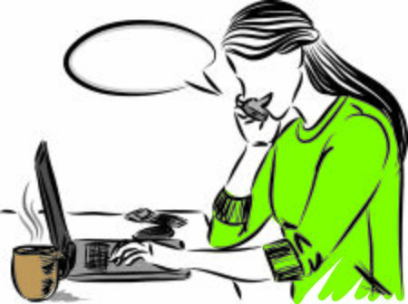 pretty woman working with laptop computer vector illustrationのイラスト素材