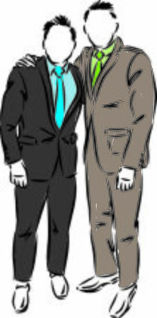 two men in elegant suits vector illustrationのイラスト素材