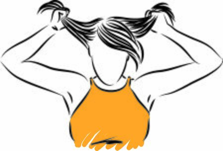 woman pulling right and left side vector illustrationのイラスト素材