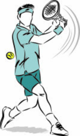 tennis player man swing vector illustrationのイラスト素材