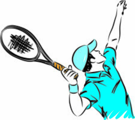 tennis player man with racket vector illustrationのイラスト素材
