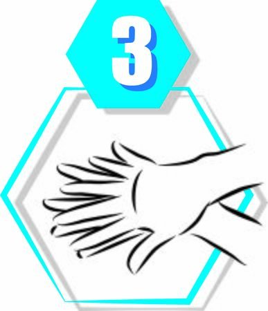 3 disinfecting hand prevention step by step vector illustrationのイラスト素材