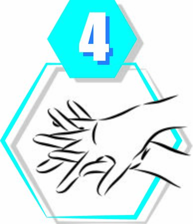 4 disinfecting hand prevention step by step vector illustrationのイラスト素材