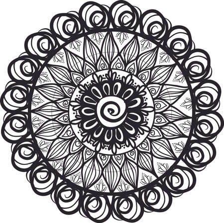 mandala hand drawn vector illustrationのイラスト素材