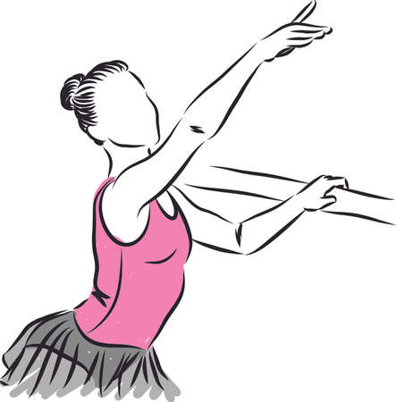 ballet dancer pretty woman posture vector illustrationの写真素材