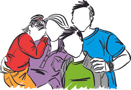 happy family together concept vector illustrationのイラスト素材