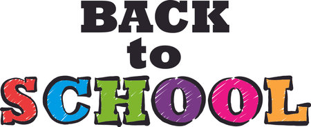 back to school concept lettering colors vector illustrationのイラスト素材