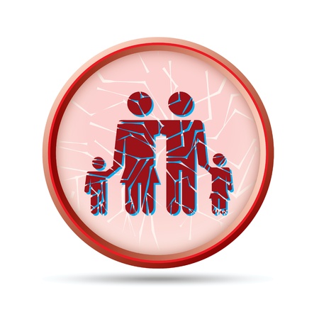 Illustration of broken family concept as iconのイラスト素材