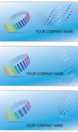 Illustration of three different business cardsのイラスト素材