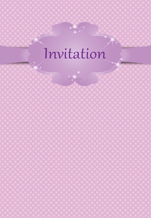 Illustration of invitation for girls on pink backgroundのイラスト素材