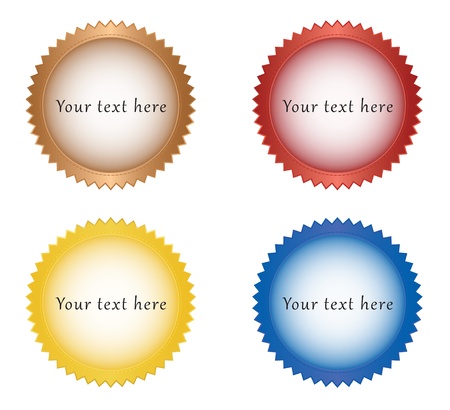 Illustration of four different colored seal designsのイラスト素材