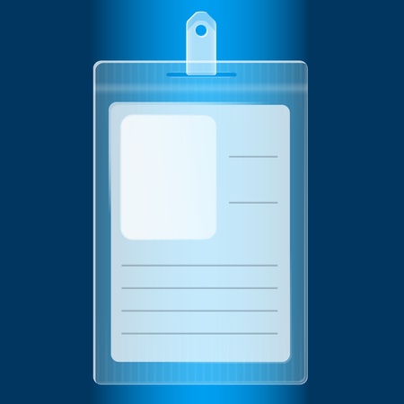Illustration of empty blue plastic badgeのイラスト素材