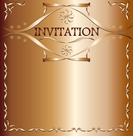 Illustration of elegant invitation on brown backgroundのイラスト素材