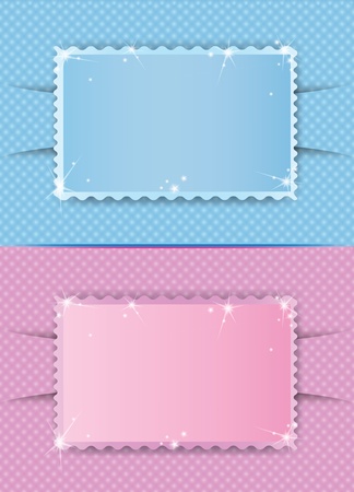 Illustration of old photo frame for boys or girlsのイラスト素材