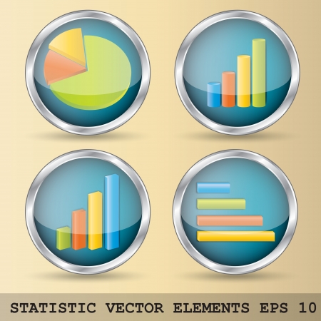 Illustration of statistic elements in four variationsのイラスト素材