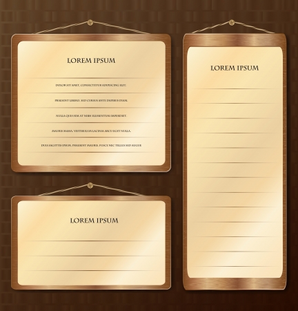 Illustration of different sized wood tables for your websiteのイラスト素材