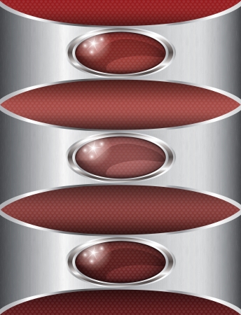 Illustration of abstract red background with chrome themeのイラスト素材