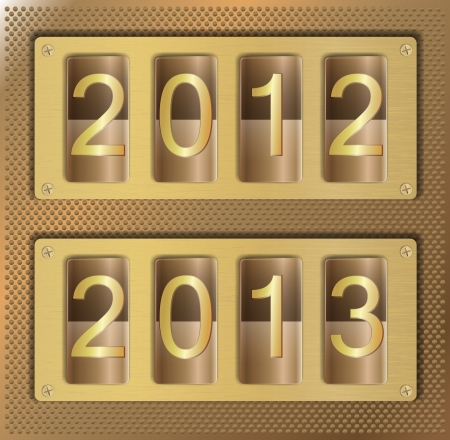 Illustration of gold website element with number 2012 2013のイラスト素材