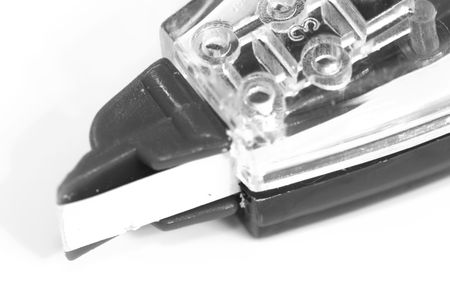 Closeup of plastic whiteout dispenser for the office