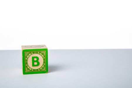 Childrens Wooden Alphabet Block Showing the Letter Bの写真素材