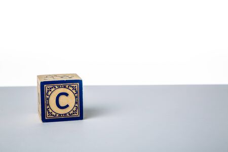 Childrens Wooden Alphabet Block Showing the Letter Cの写真素材